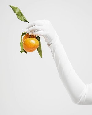 Picture of the hand holding orange