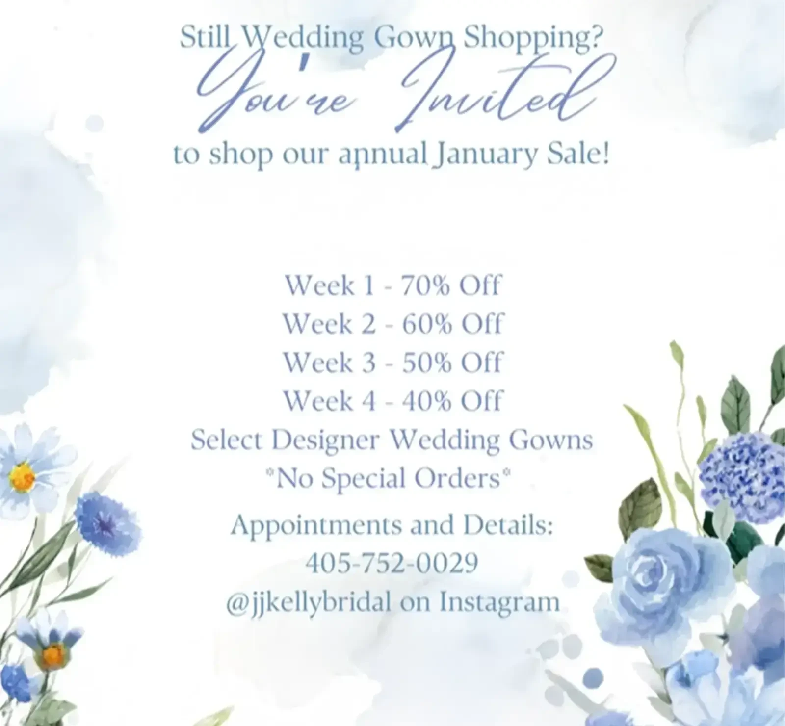 Annual January Bridal Sale