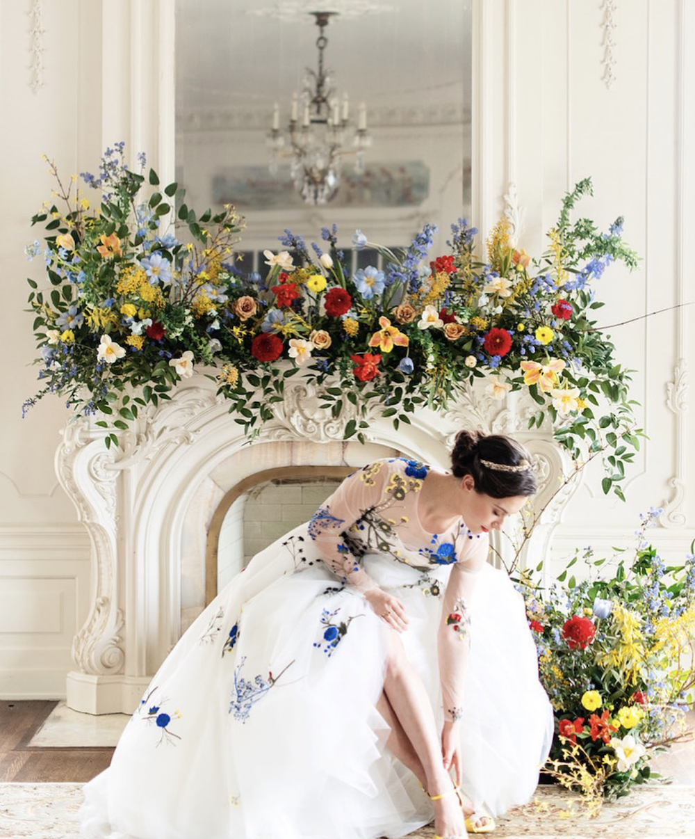 Photo of the woman near flowers