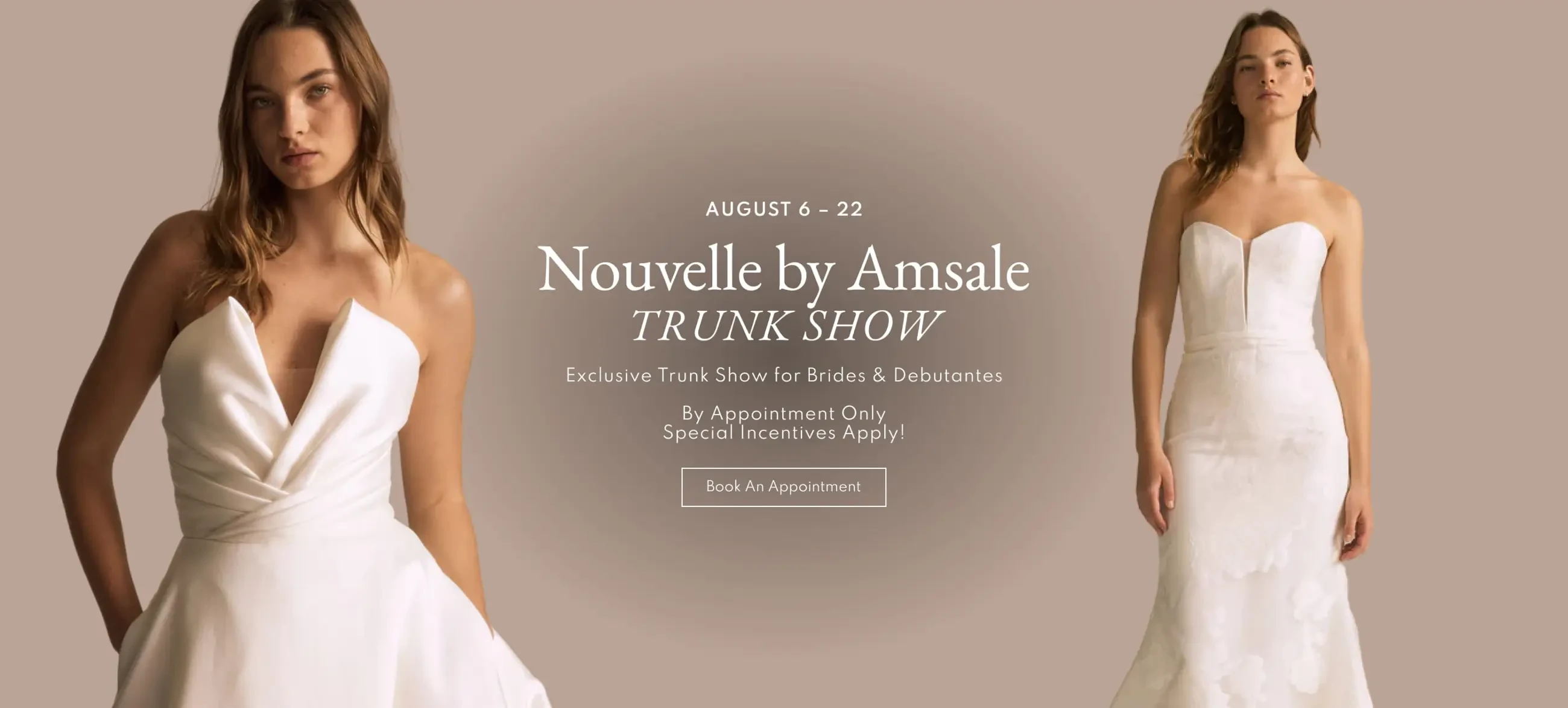 Nouvelle by Amsale Trunk Show Desktop Banner